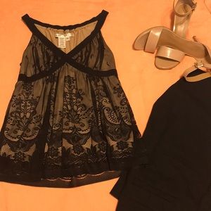 NWOT Black Lace Top